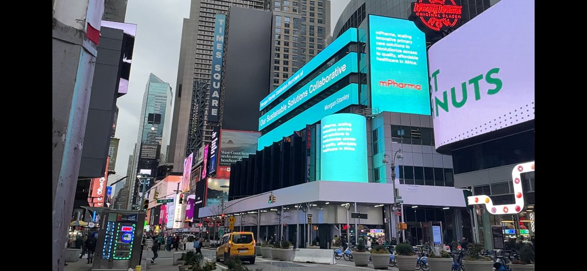 mPharma is on the @MorganStanley billboard in Times Square! A huge thank you to everyone at Morgan Stanley's Institute for sustainable investing for believing in us. #mpharma #morganstanley #healthcare #sustainability #healthtech