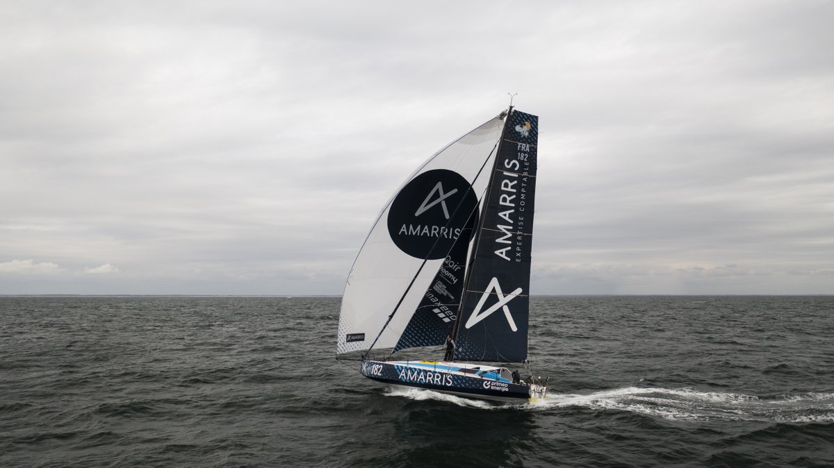 AchilleNebout's tweet photo. Une première navigation pleine d’émotions aux côtés de Gildas et Loïc sur le Class40 @AmarrisGroupe👌 On découvre ce nouveau bolide qui, au lendemain de sa mise à l’eau, est déjà totalement fonctionnel et performant ! https://t.co/ppUcU0Zl0Z