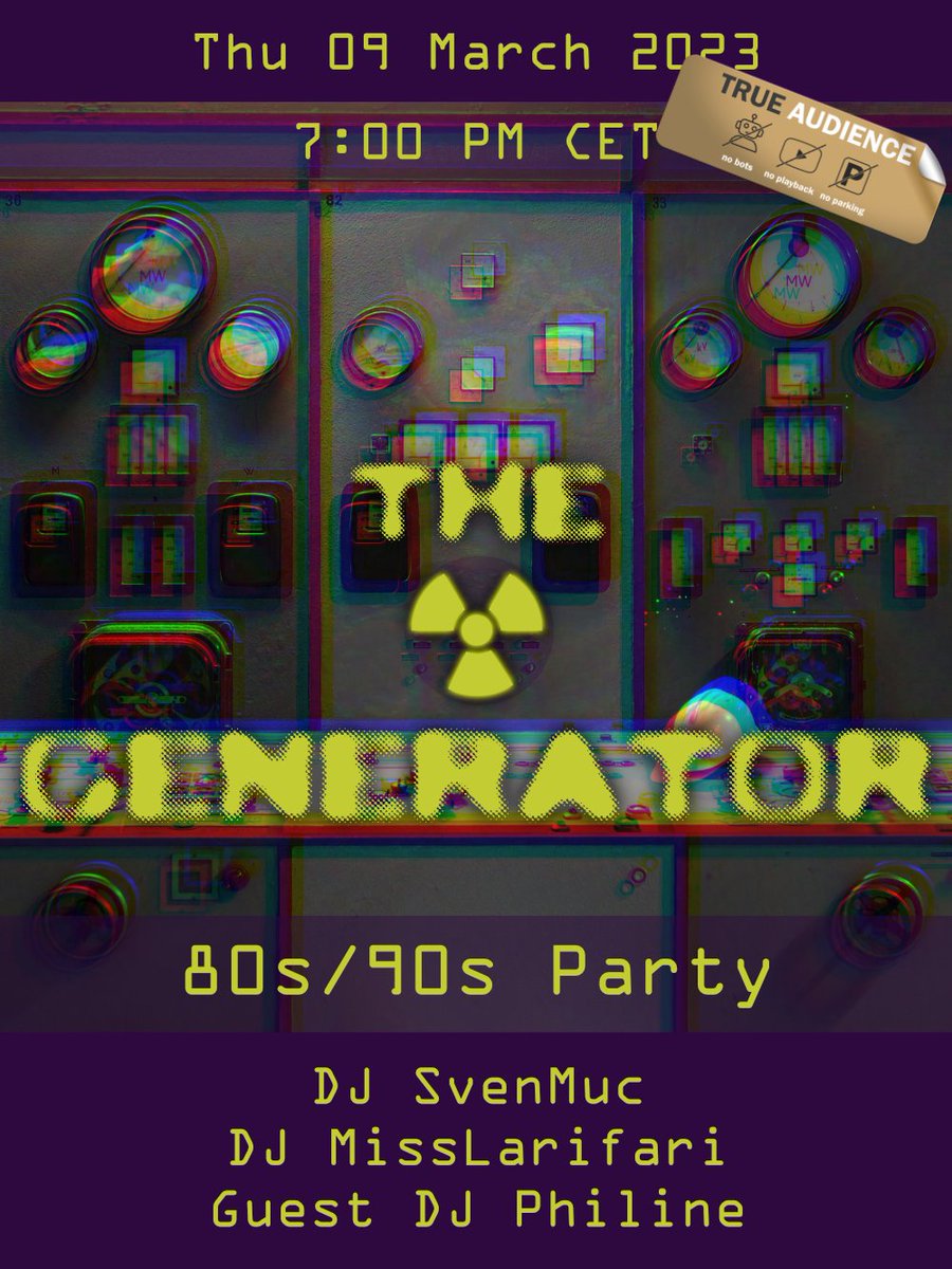 Ramp up your voltage at
     The☢GENERATOR®
in <a href="/3dxchat/">3DXChat</a> - tonight 7pm CET 🎶