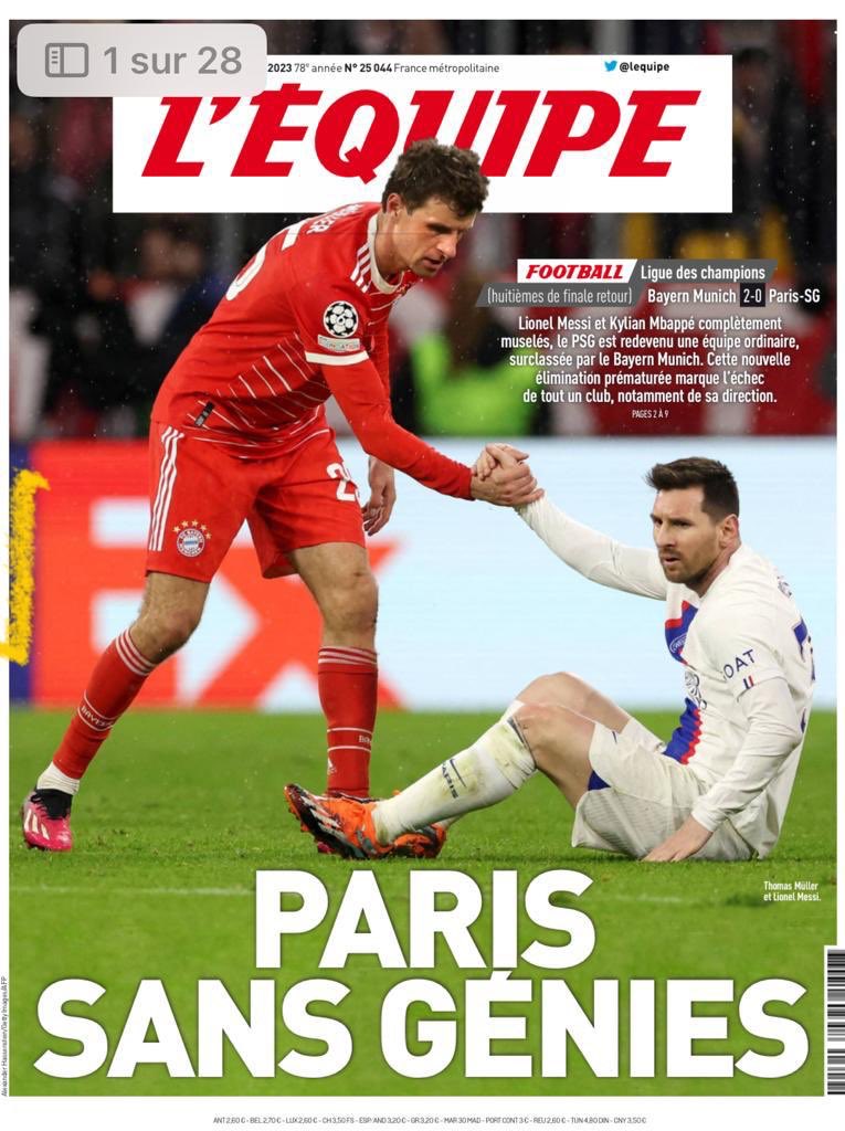 Sans ses génies, Paris Saint Gémit. C’est L’Épique qui régale. <a href="/lequipe/">L'Équipe</a> #PSGBAY #LaRevueDePresque