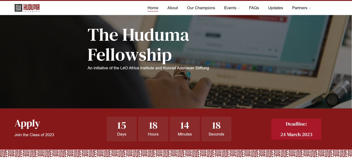 ⏲️15 Days to the #HudumaFellowship application deadline.

Join a growing network of public servants and policymakers transforming service delivery in Uganda. Apply for the Class of 2023 today: huduma.leoafricainstitute.org