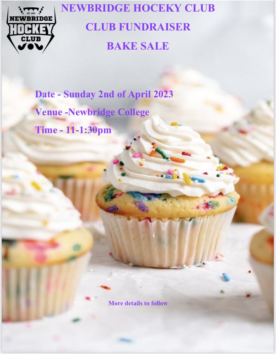 We are delighted to announce that our bake sale will return on Sunday the 2nd of April which is the last day of our season. We would love if everyone could participate and contribute homemade cakes, buns & goodies.