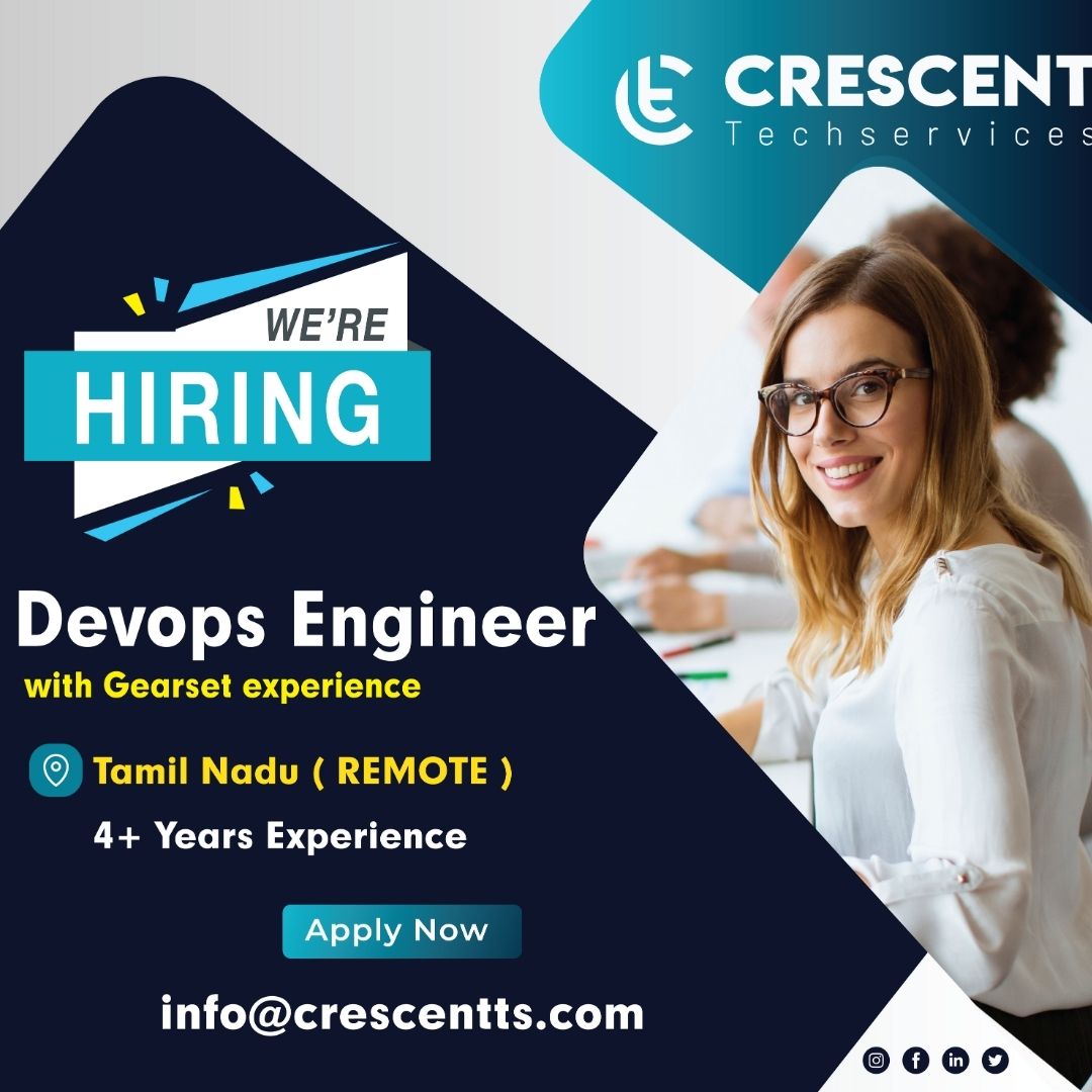 Crescent_Tech_'s tweet image. We&apos;re Hiring For Devops Engineer
📌Tamil Nadu (Remote)
4+ Years Experience
Apply Now
👇
@ info@crescentts.com
#jobsearch #HiringAlert #HIRINGNOW