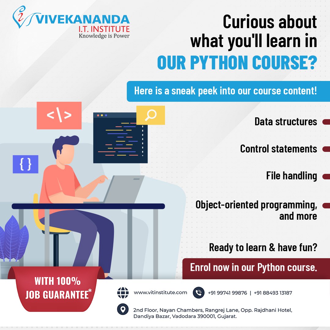 vitinstitute's tweet image. Python is a general-purpose, high-level programming language that is extremely easy to learn.
It's a great tool for data analysis and processing, and can be used in a wide variety of fields.
Visit : vitinstitute.com/python/
#python #pythoncourse #pythoncertificationcourse
