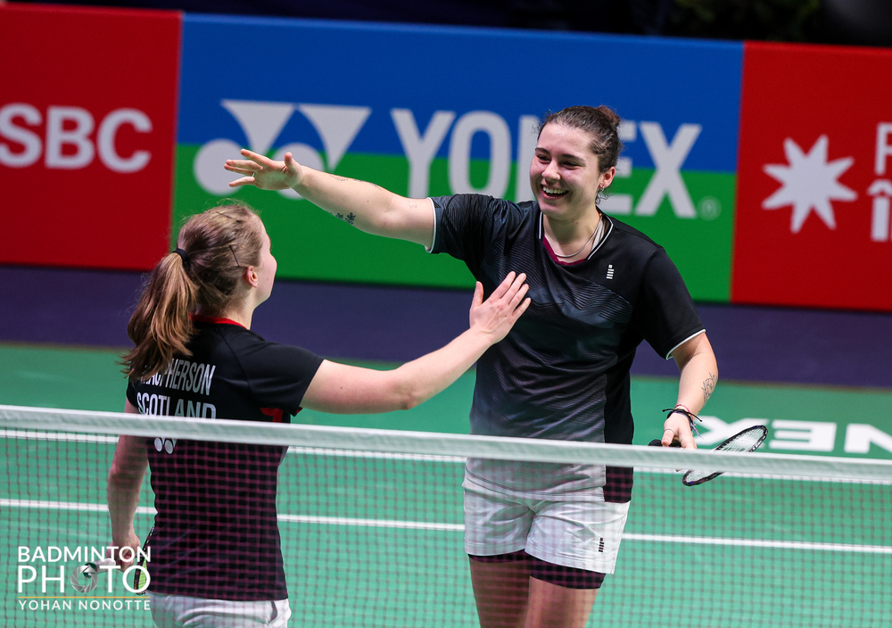 BadmintonScot's tweet photo. YONEX German Open 2023 🇩🇪🏸

GILMOUR v YI MAN
21-18 14-21 13-21

GRIMLEY / GRIMLEY 
CORVEE / LABAR
18-21 15-21 

CAO HOK / LAM
MACPHERSON / TORRANCE
17-21 15-21 

Today from 1PM: 

HALL / MACPHERSON
GICQUEL [2] / DELRUE

📲 LIVE https://t.co/z4I5jecCfD

#badmintonscotland https://t.co/DO5jrUXjpv