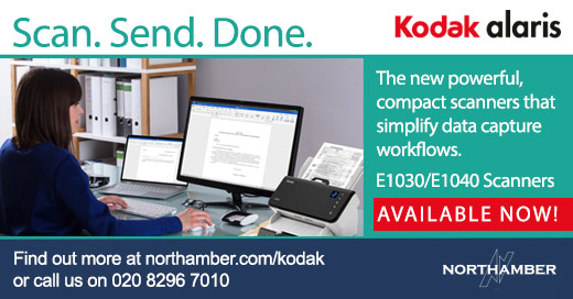 The new <a href="/AlarisWorld/">Kodak Alaris</a> E1030/E1040 Scanners are fast, accurate, and reliable. They are ideal for small to medium businesses, distributed offices, and reception areas. These new models are available now - call our award-winning experts on 020 8296 7010. northamber.com/kodakalaris