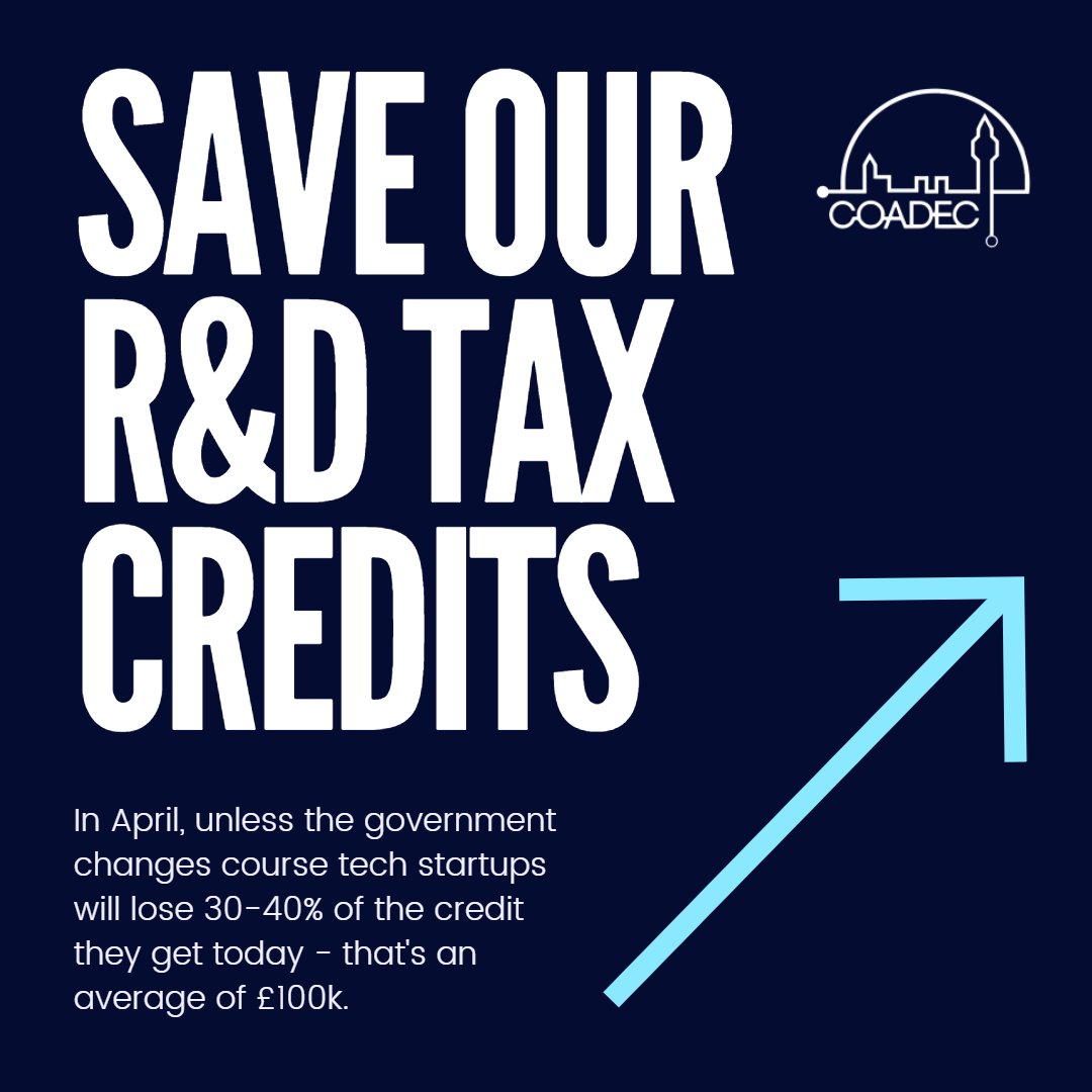 Today we're publishing our open letter, urging the Chancellor to reverse plans to slash R&D tax credits available for startups. Over 150 tech founders have already signed...🧵