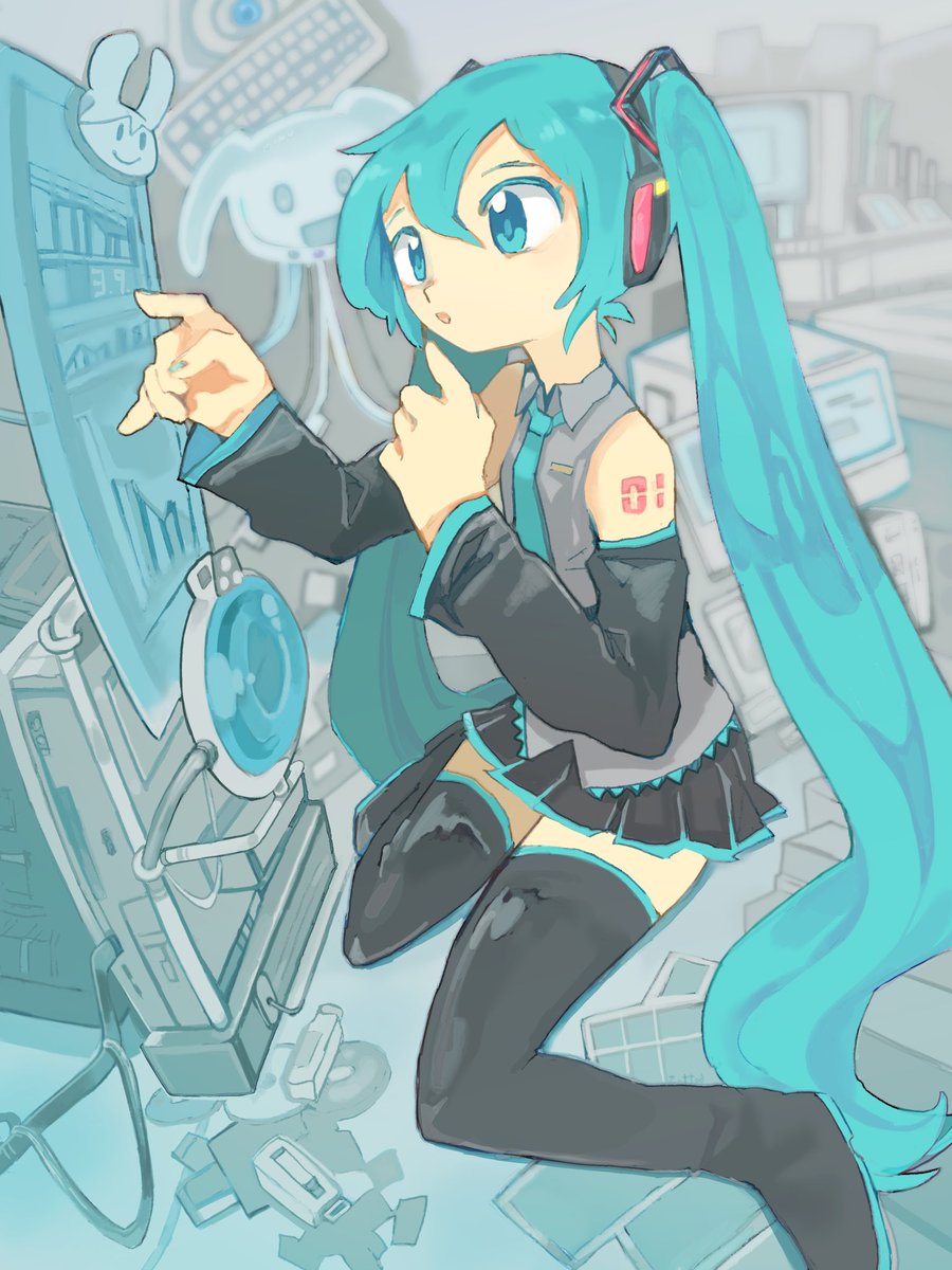 初音ミク 「#ミクの日 けっこう可愛く描けたかも〜!!! 」|やすらかEXのイラスト