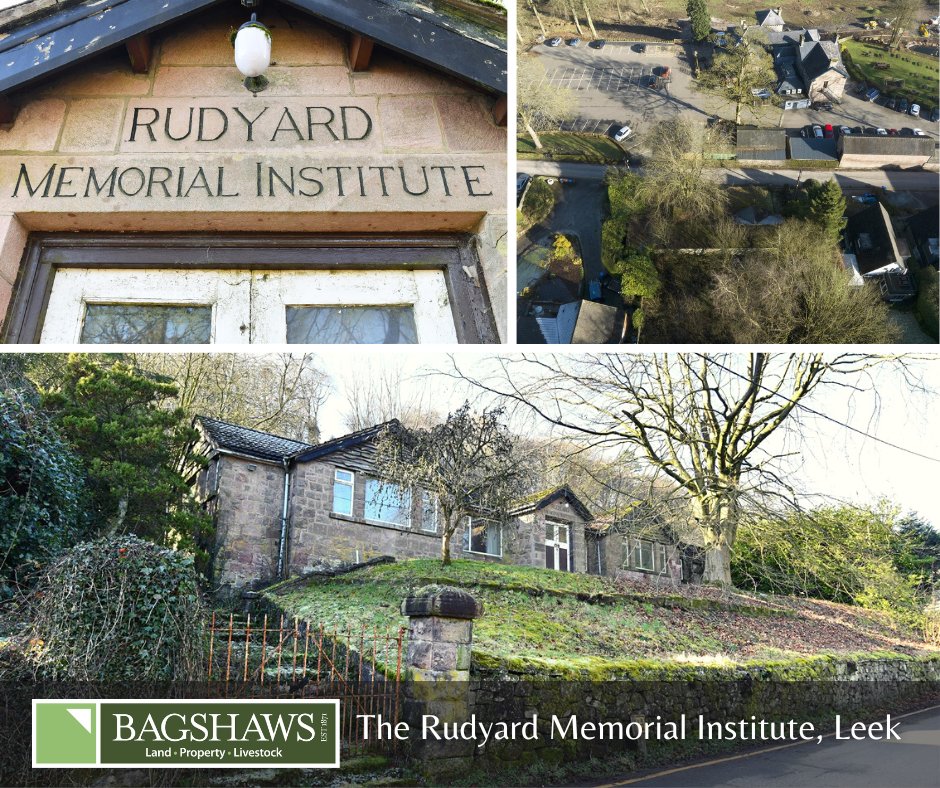 🏠 Property of the Week 📍 The Rudyard Memorial Institute, Leek Attractive position in the village of Rudyard. Site just under half an acre Potential for development, subject to PP £200,000 For sale by auction bit.ly/3L62WJL Bury & Hilton - Leek ☎️ 01538 383344