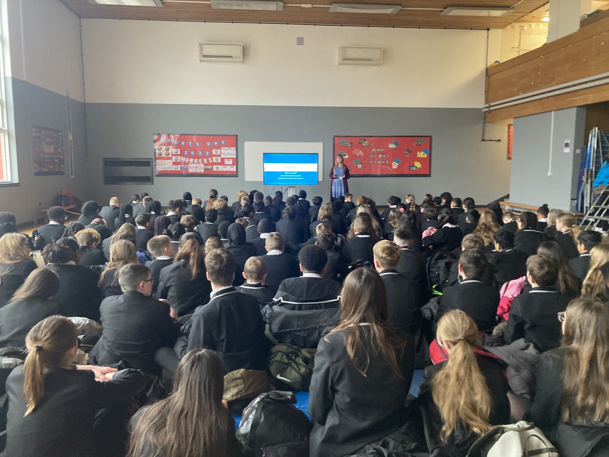 LibraryKCA's tweet photo. Last week we welcomed @EmilieLaurenxx to our school to celebrate World Book Day! Year 7 and 8 were treated to an assembly all about poetry! https://t.co/LdGXsPTBsc