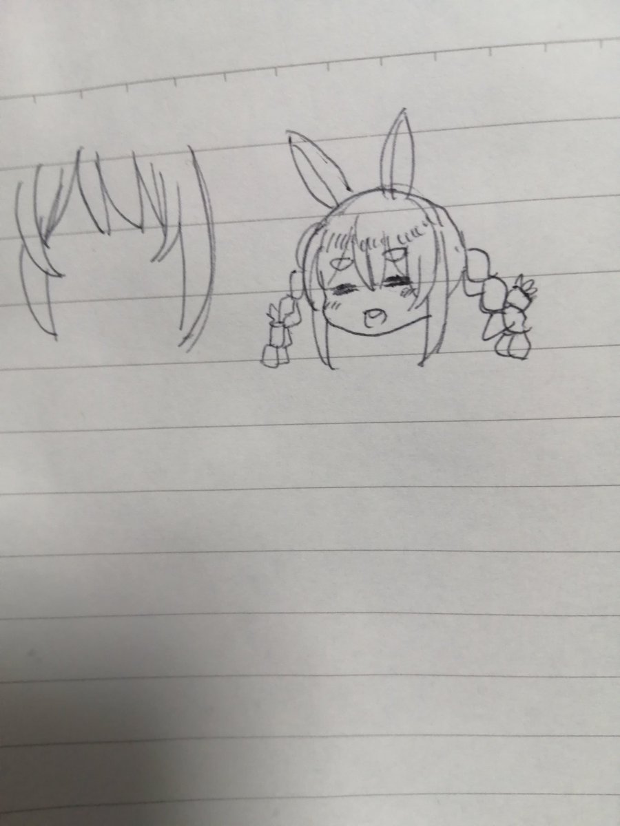 メモ帳にいつ描いたかまったく覚えてないぺこちゃんいて草 