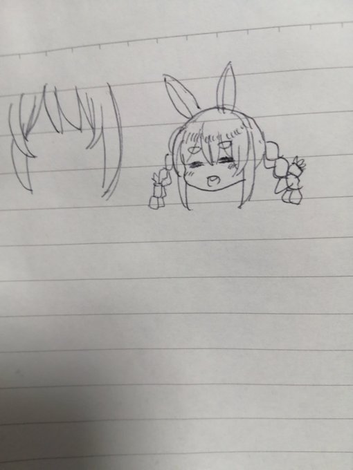 メモ帳にいつ描いたかまったく覚えてないぺこちゃんいて草 