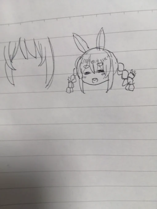 メモ帳にいつ描いたかまったく覚えてないぺこちゃんいて草 