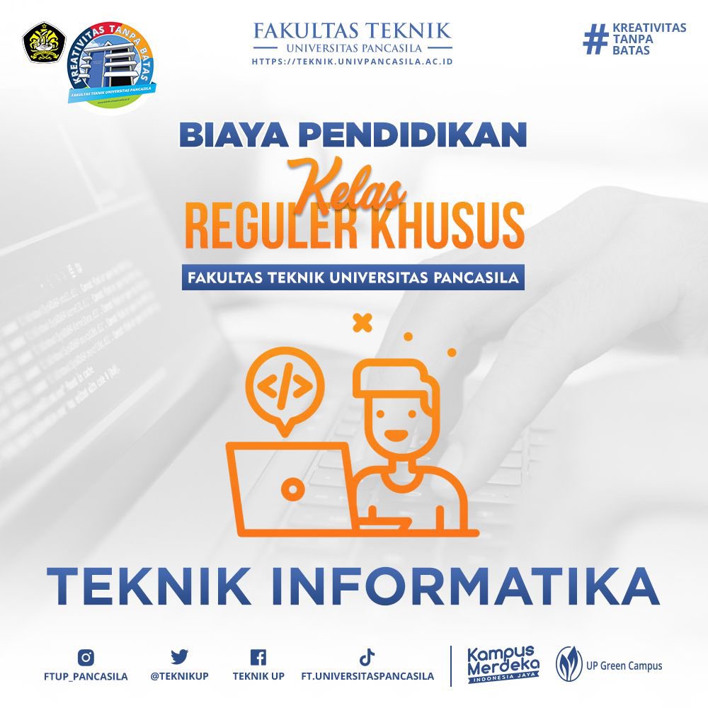 TeknikUp's tweet image. Kamu lulusan D3 dan ingin lanjut kuliah Teknik Informatika? Di FTUP aja! Daftar dan bergabung dengan Fakultas Teknik Universitas Pancasila via online melalui pmb.univpancasila.ac.id
atau hubungi ke nomer 0812 9652 577 (Aruan).
#FTUP #KreativitasTanpaBatas #TeknikInformatika