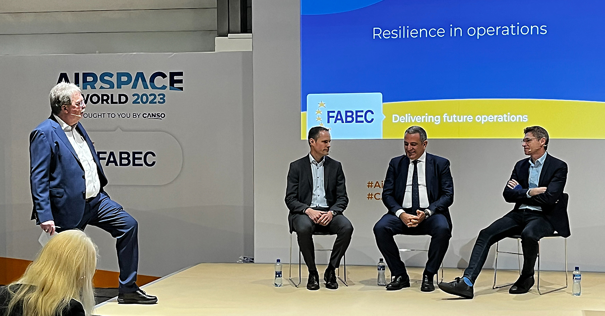 FABEC6's tweet image. The 1st #InterFAB panel - #Resilience in Operations took place during #airspaceworld in the #FABEC Ops Theatre considering lessons learned across three #ANSPs Resilience is a key topic through this year&apos;s event well beyond the impact to operations. #CANSO #DFS #ENAV #Skyguide