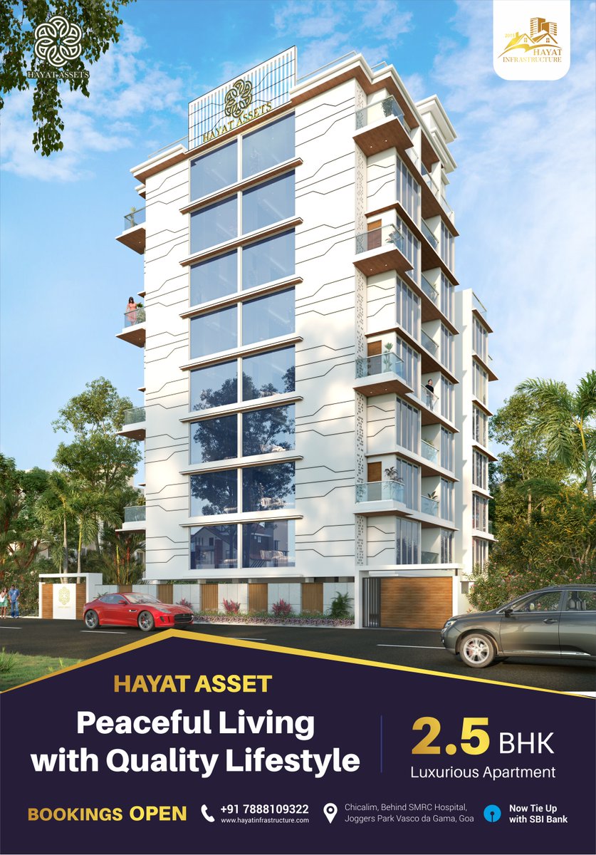 HayatInfrastru3's tweet photo. Promise for quality homes with us. Elegant simplicity

#realestate #goa https://t.co/xR9vmJRtah