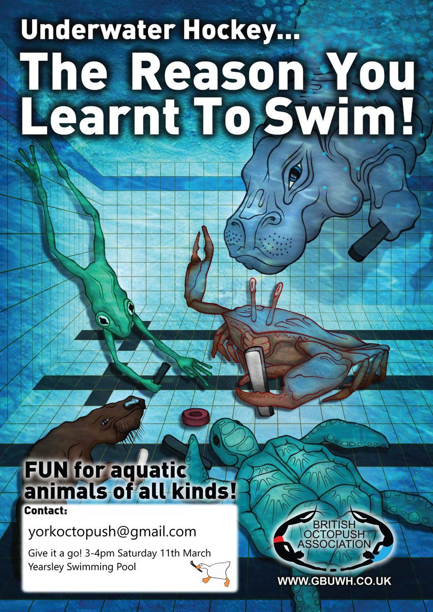 CYC_YorkSalTeam's tweet photo. Dont forget to give underwater hockey a go this saturday from 3pm-4pm at yearsley pool. @UoYOctopush @YorkOctopush @GLL_UK 
#underwaterhockey https://t.co/IxKefBHxVU