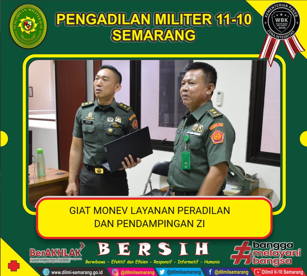 dilmilsemarang's tweet photo. Kegiatan Monev Layanan Peradilan dan Pendampingan Zona Integritas hari kedua, #dilmil #eberpadu #militer #pengadilanmiliter #pengadilan #tni #mahkamahagung #sobatdilmil #sobatma #kadilmil #dilmilsemarang #dilmilsemarangbersih #dilmilsemarangwbbm https://t.co/symiXYoefx