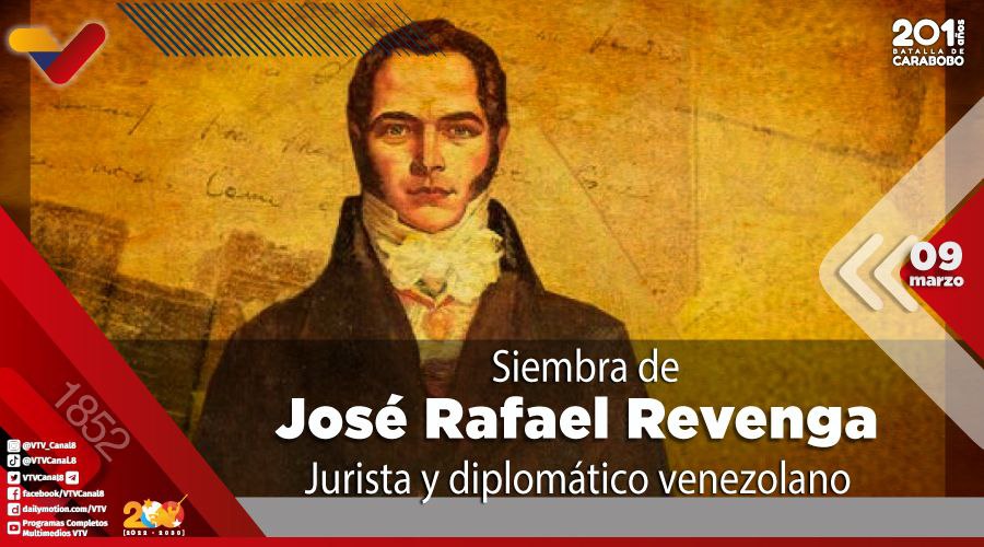 VTVcanal8's tweet photo. #EFEMÉRIDE🗓️| José Rafael Revenga, jurista y diplomático venezolano, fue ministro de Relaciones Exteriores en 1810, trabajó junto a El Libertador y, en 1818, pasó a ser uno de sus principales colaboradores, sus restos mortales reposan en el Panteón Nacional.

#ChávezSiempreChávez https://t.co/xVMHeI9nz8