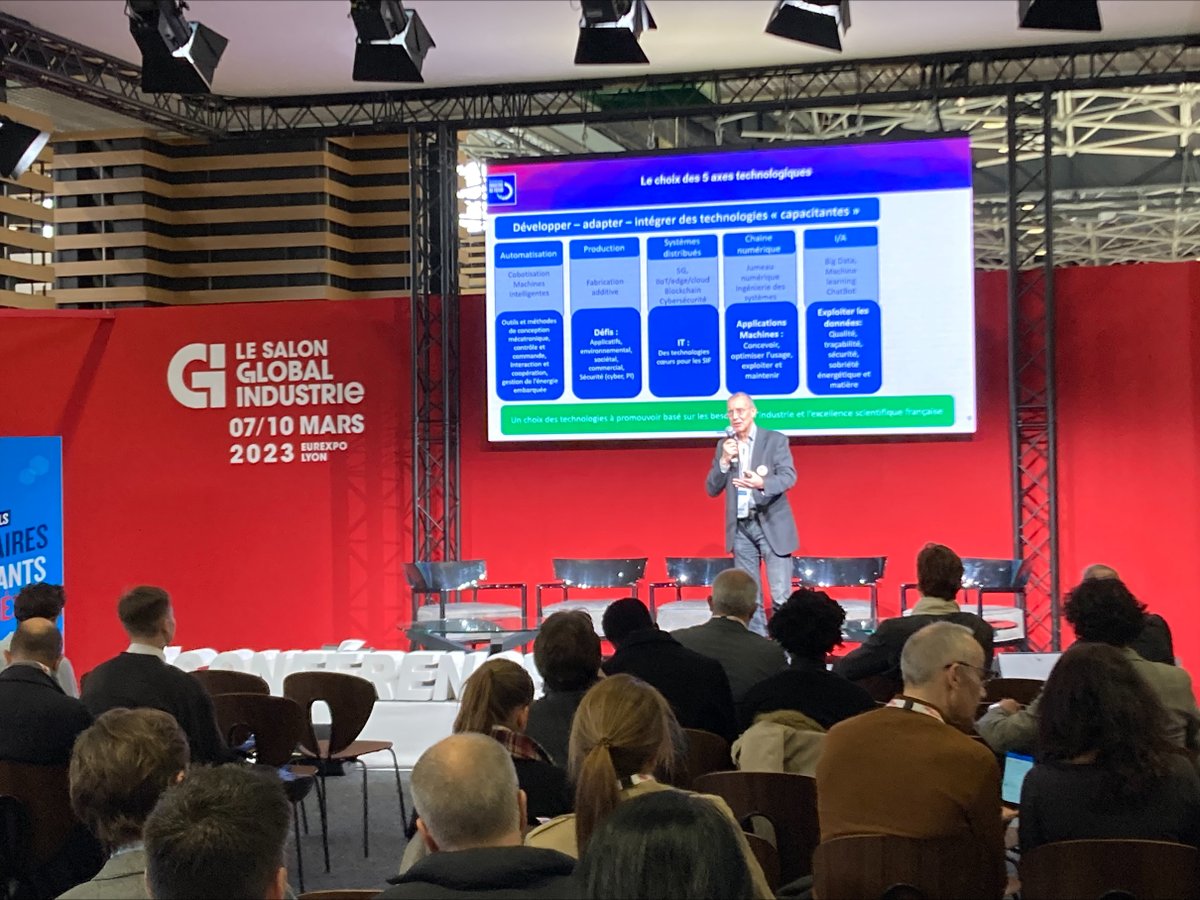 L'AIF / Filière S-I-F a présenté hier sa Feuille de Route Technologique, notamment lors d'une conférence <a href="/Salon_GI/">GLOBAL INDUSTRIE</a>. Le public a pu découvrir les 5 technologies qui vont construire l'industrie de demain. 
Pour télécharger la FdR Technologique 👉 solutionsindustriedufutur.org/?p=1713