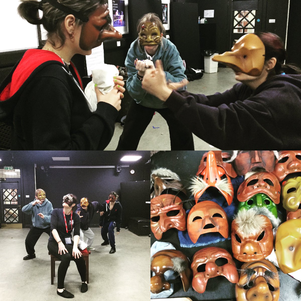 staugustinesp's tweet image. Year 12 A-Level Drama pupils enjoyed a Commedia dell’Arte Workshop with expert Cheryl Stapleton @learningmasks . They learnt how stock character masks had their own personality &amp;amp; how body, voice, movement &amp;amp; stillness combine to create physical comedy and slapstick.
1/2