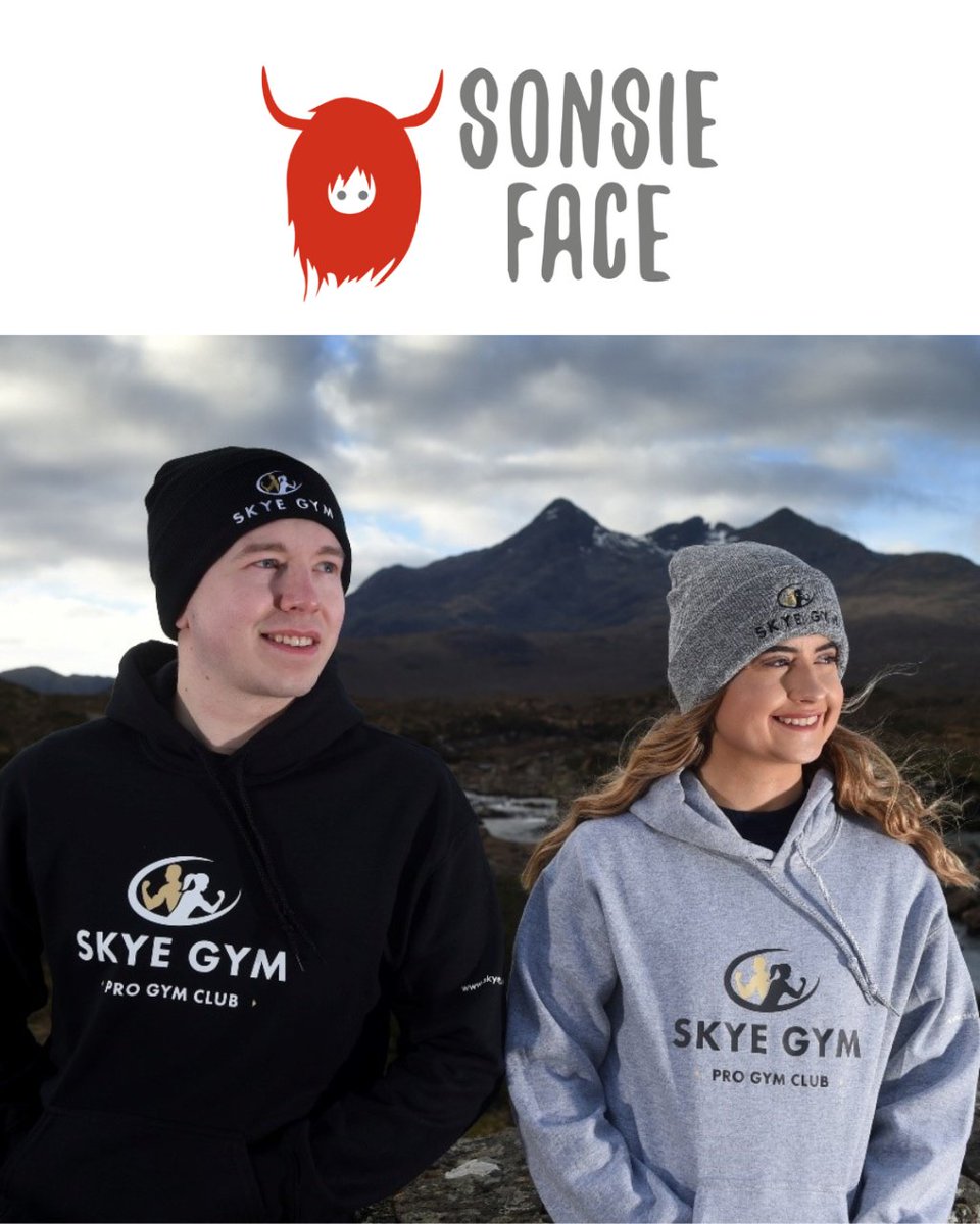 We loved working with <a href="/skyegym/">Skye Gym</a> to bring their ideas to life. Thank you for sharing these wonderful photos of your new merchandise. For info on how we can help you, email us: sales@sonsie-face.co.uk

#hoodies #scotland #edinburgh #tshirt #scottish #tshirtdesign #clothing #skyegym