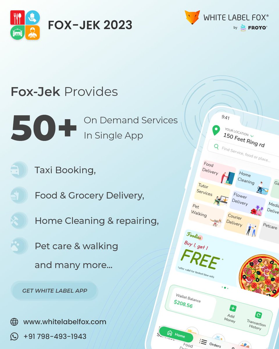 On-Demand Multi-Service App Solution - Gojek Clone 
For More Details Visit Our Website: bit.ly/3ZSDZFD
#gojekclone #gojekcloneapp #gojekclonescript #applikegojek #ondemandbusiness #ubercloneapp #fooddeliveryapp #grocerydeliveryapp #ondemandmultiservicesapp #whitelabelfox