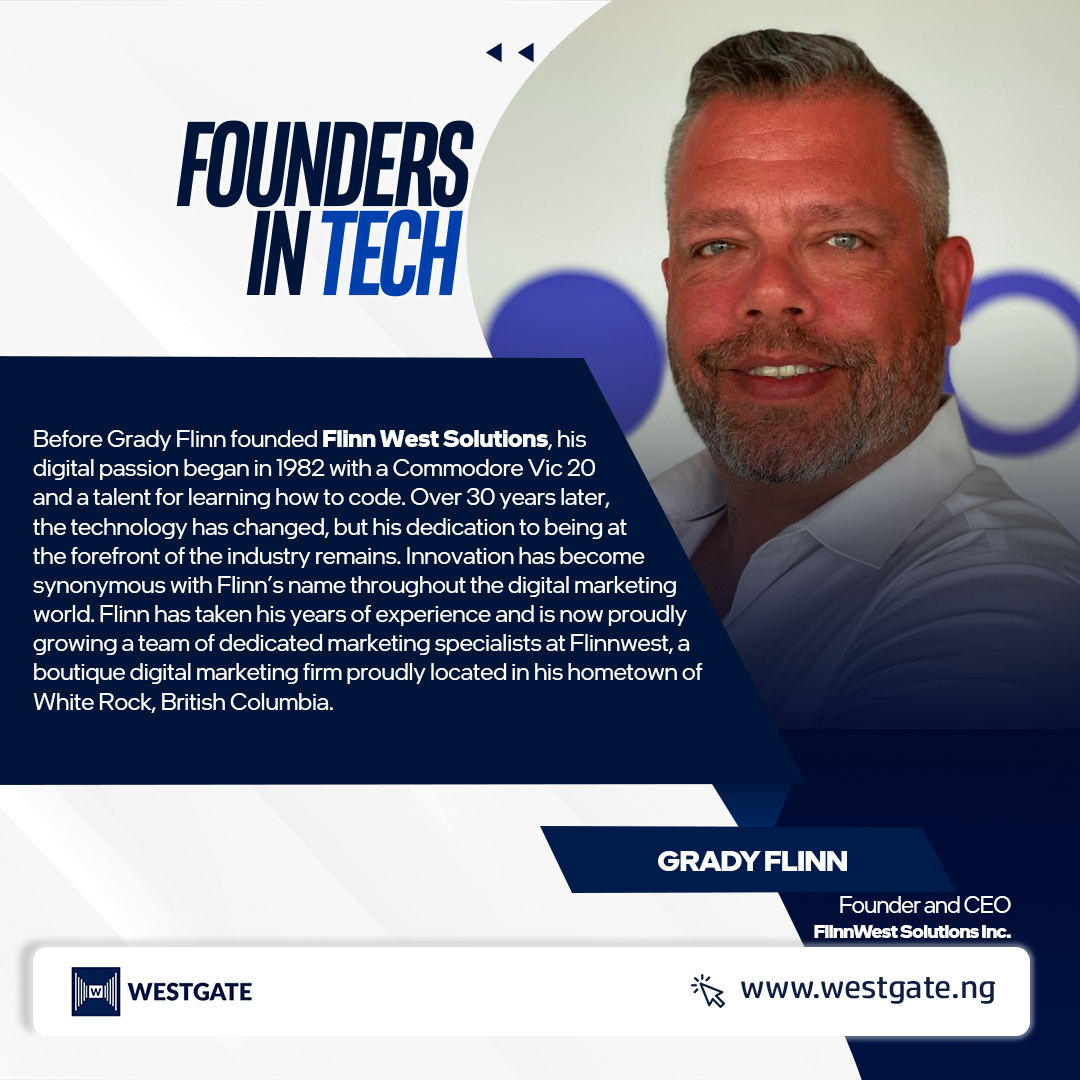 westgateng_'s tweet image. Grady Flinn 💻🌏

Today&apos;s edition of #Foundersintech features Grady Flinn. The 30-year-old Software Engineer holds many accomplishments in software, business management, and business growth. He thrives as an engineer helping small and large businesses pivot into the digital world