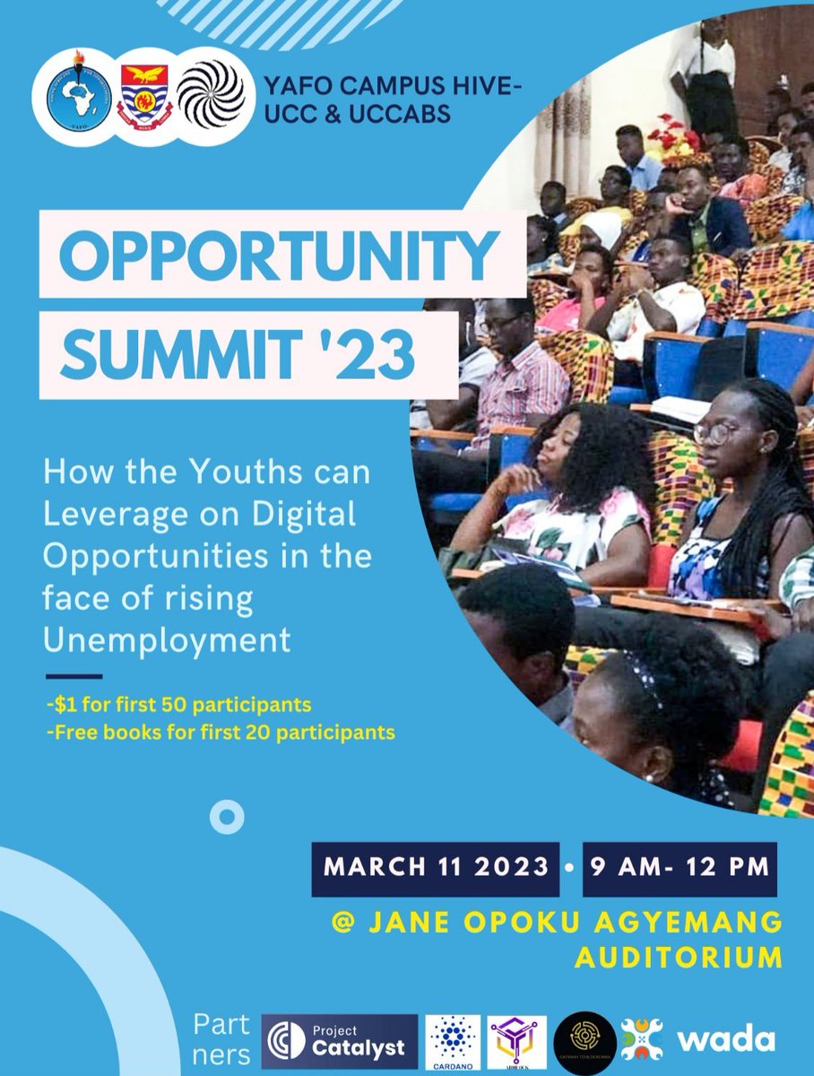 YCHive_UCC's tweet photo. We can't wait to welcome you on Saturday, March 11th. 🌏🌐🔮

📍 Jane Opoku Agyemang Auditorium 
⏰ 9:00 am

#freedom #innovation #opportunity https://t.co/nHfsQdWHS2