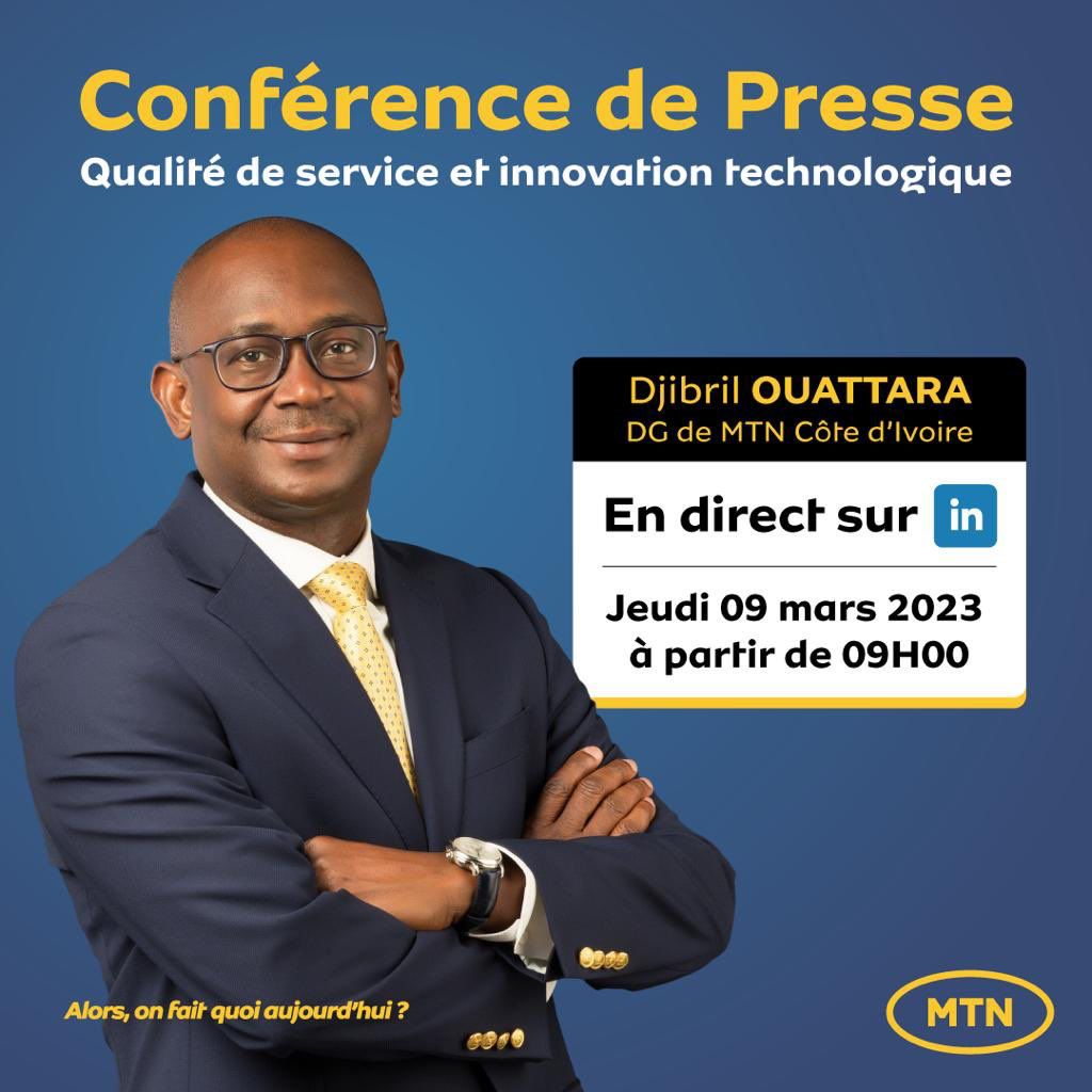 Alors, on fait quoi aujourd’hui ? 
Conférence de presse avec <a href="/ouatt_djibril/">Djibril Ouattara</a> DG de <a href="/MTNCotedIvoire/">MTN Côte d'Ivoire</a>
#mtnci
#Alorsonfaitquoiaujourdhui