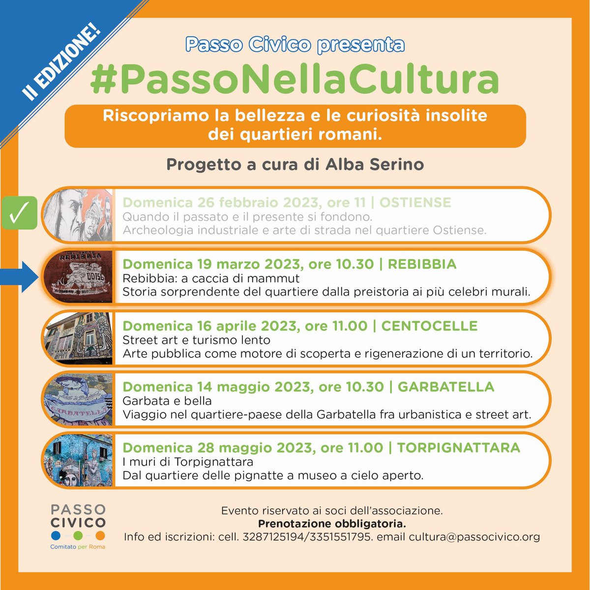 Continuiamo le nostre passeggiate con prospettive diverse di Roma ! saremo a #Rebibbia domenica 19 marzo… a caccia di mammut! #streetart