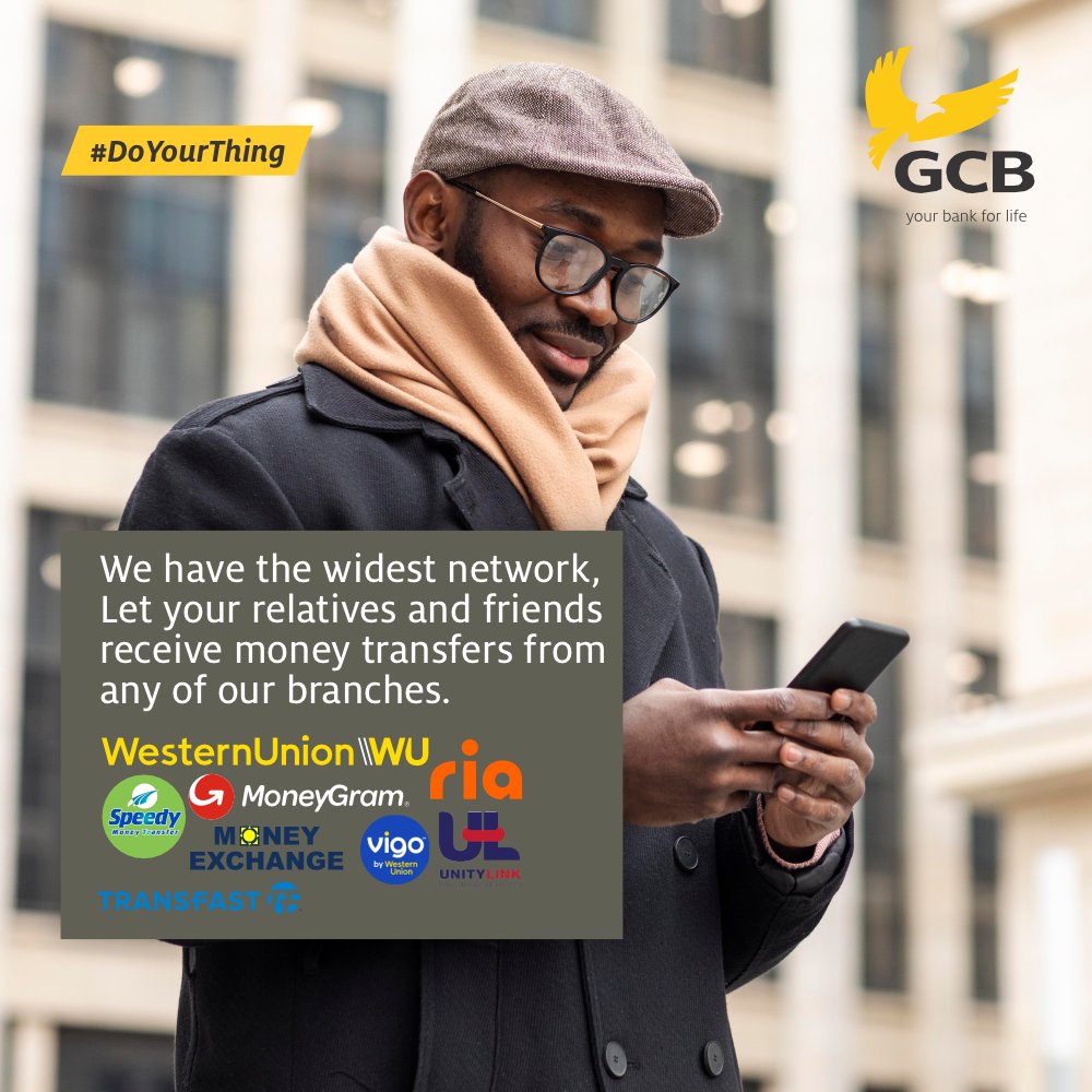 GCBBankPLC's tweet photo. Choose GCB Remittances when you want to send money to your loved ones back home. We've got you covered!
#MoneyTransfers #Remittances #Abroad #Home #MoneyGram #Speedy #Transfast #MoneyExchange #Ria #Vigo #UnityLink #WesternUnion #GCBBank #GCB #YourBank4Life https://t.co/E6yqNdUSj3