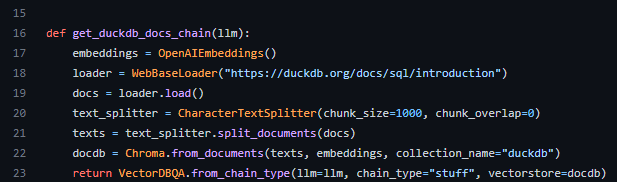 rstuart85's tweet photo. @hardbyte_nz What is this bit for out of interest? I thought you might be trying to teach an LLM how to use duckdb but I couldn't see it used anywhere... https://t.co/zNTk6TGOz7