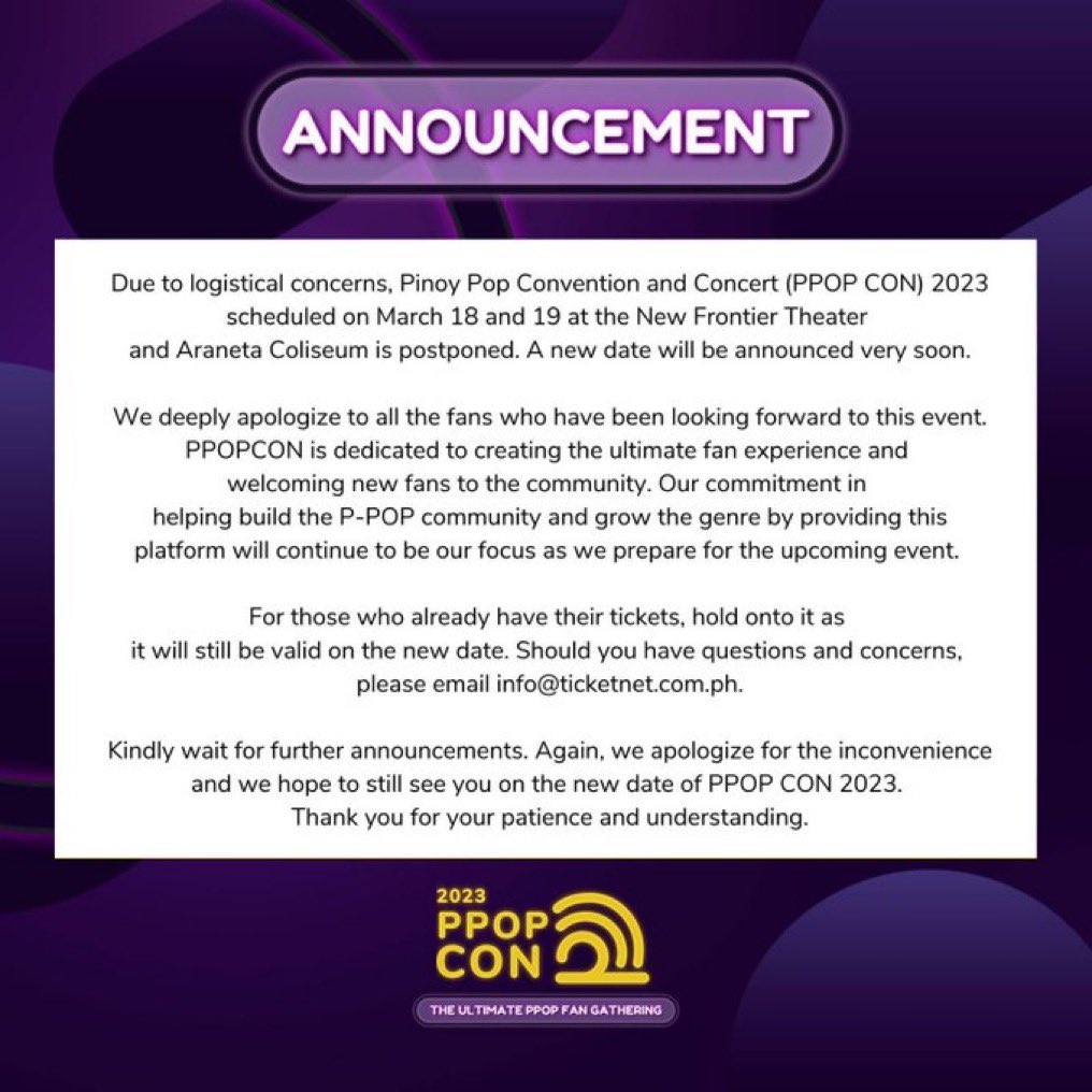 HORI7ON VINCI GLOBAL on Twitter "[💢] NOTICE PPOP Convention is