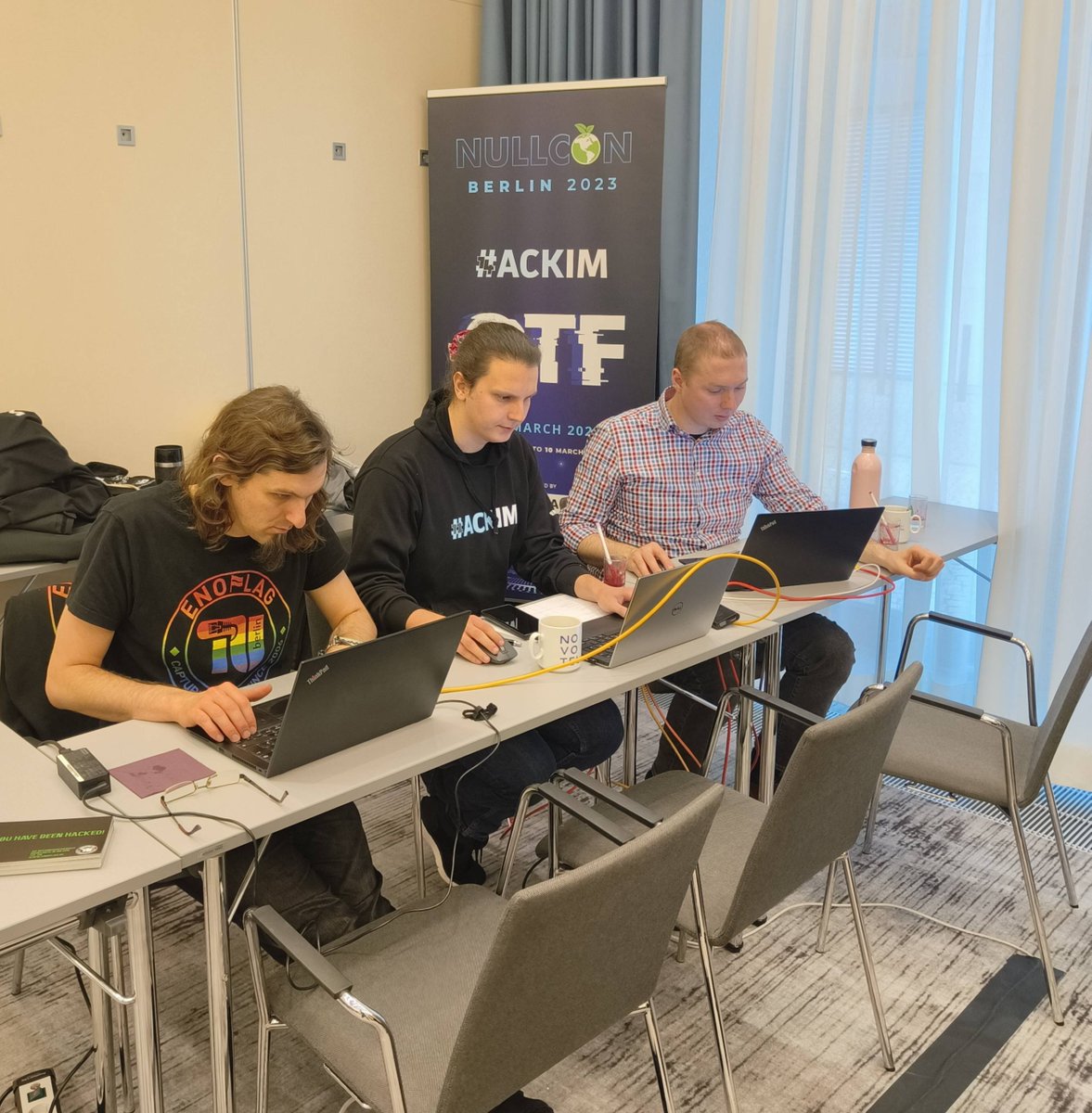 nullcon's tweet image. 😎14th Edition of #HackIM #CTF is here🚀

🧠668 players from across the World solvijg unique challenges designed by @enoflag ranging from web, Pwn, reverse engineering, crypto 

🏆Crazy rewards up on stake for Onsite &amp;amp; Online 👉 Register🔜 bit.ly/3QrTHUY

#NullconDE2023