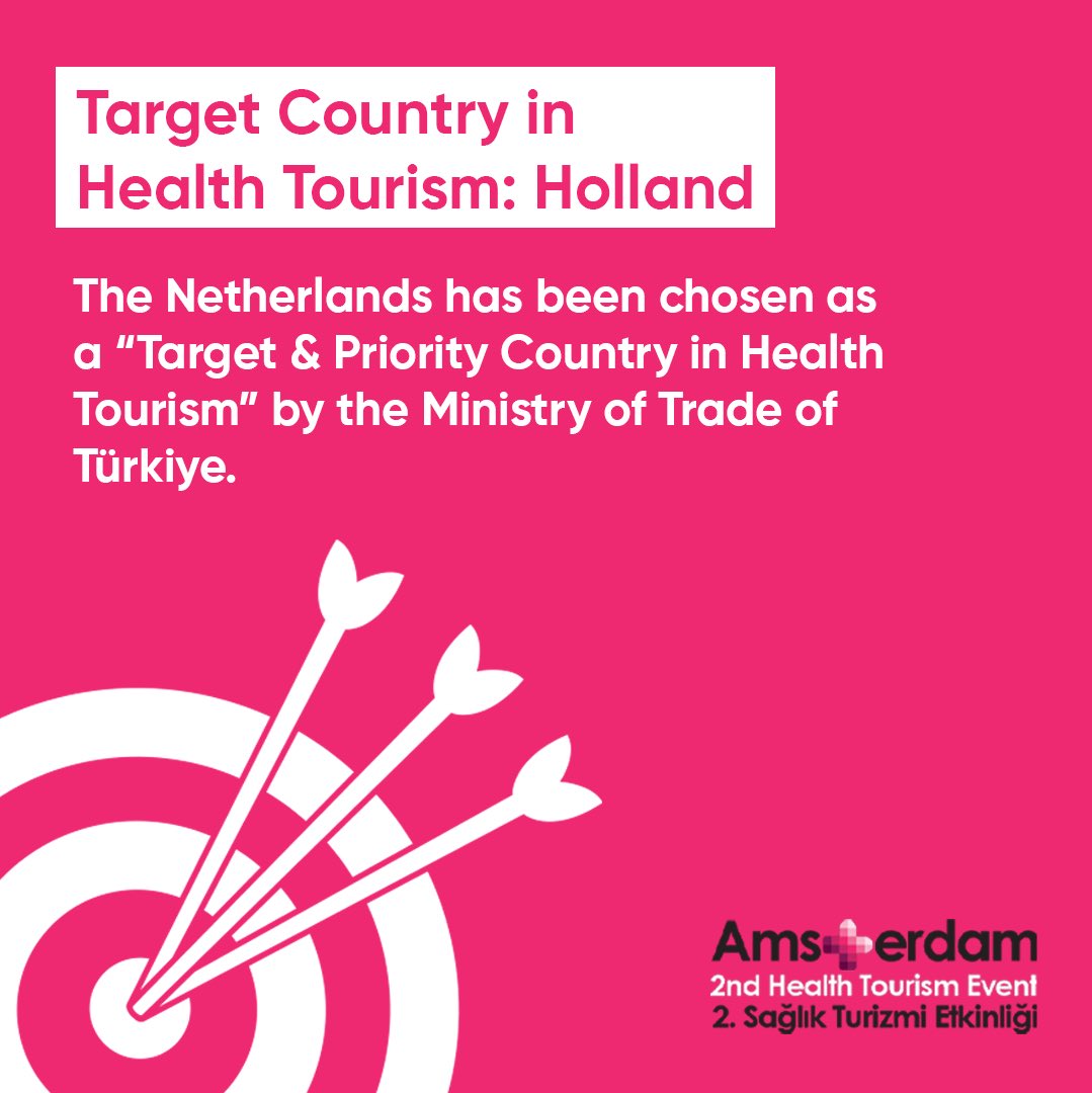 Hollanda pazarına girmek veya pazardaki mevcut konumunuzu güçlendirmek
için siz de Amsterdam 2. Sağlık Turizmi Etkinliğimizde standınızla yer alın.

Etkinliğimiz 2-3 Haziran 2023 tarihlerinde Amsterdam Postillion Hotel &amp; Convention Center’da gerçekleşecektir.