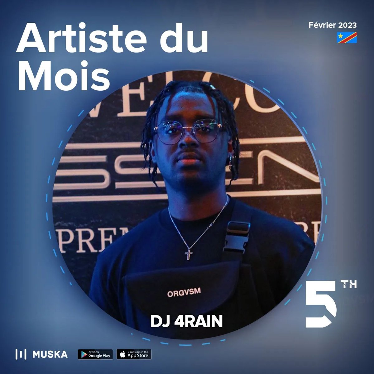 Muska RDC🇨🇩
Découvrez le classement du top 10 Muska RDC du mois de février 23!!!
 
Le Dj et producteur <a href="/Dj4rain/">4Rain</a> occupe la 5e place de ce classement du mois 🎧
 
Téléchargez l'App Muska 👉 bit.ly/Muskaapp📲

#muska #RDC #classement #muskatop10 #fevrier23