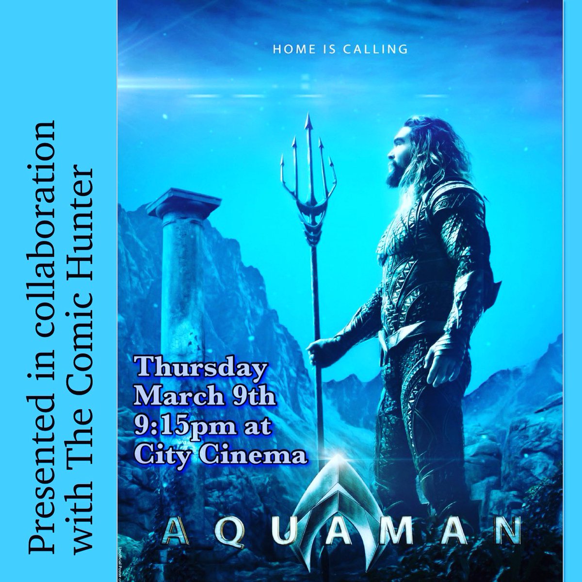 Tonight (March 9 at 9:15pm), Aquaman, with Jason Momoa, will be screened at <a href="/city_cinema/">City Cinema</a>

Presented in collaboration with <a href="/TheComicHunter/">Jeff Smith</a> 

Tickets online (bit.ly/3XSd7Ef)

Sponsored by <a href="/hollywoodsuite/">Hollywood Suite</a> 

#charlottetown #pei <a href="/Downtown_Chtown/">Downtown Ch'town,PEI</a>