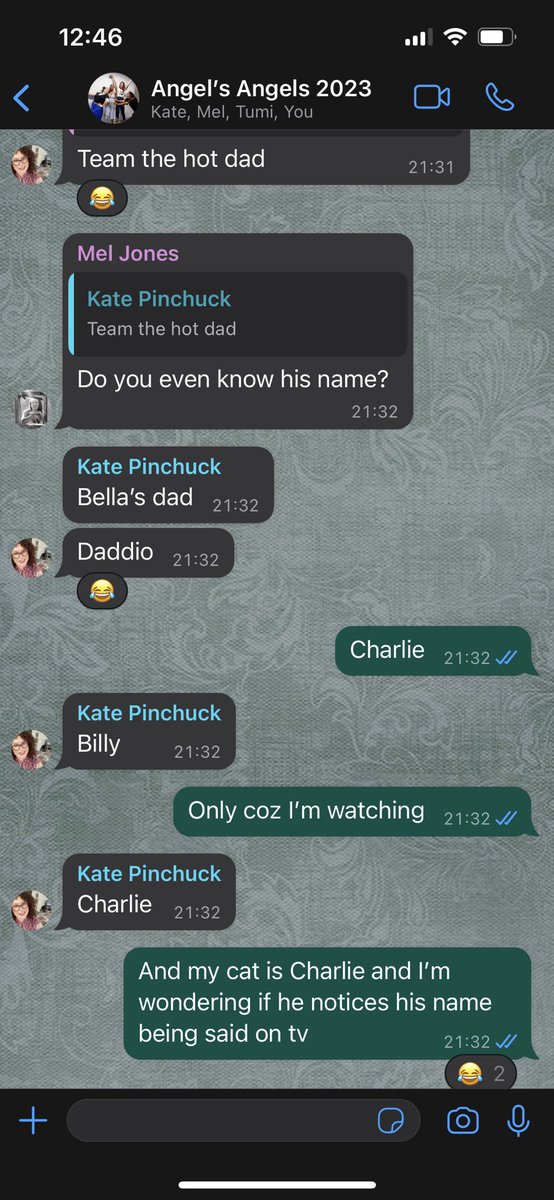 Recording with my “Angel’s Angels” tonight for the Smile Drive segment you know and love. 

The WhatsApp’s are a slice of the chaos to come. 🤣❤️ 

#TeamDaddio 💀 

Love these women.