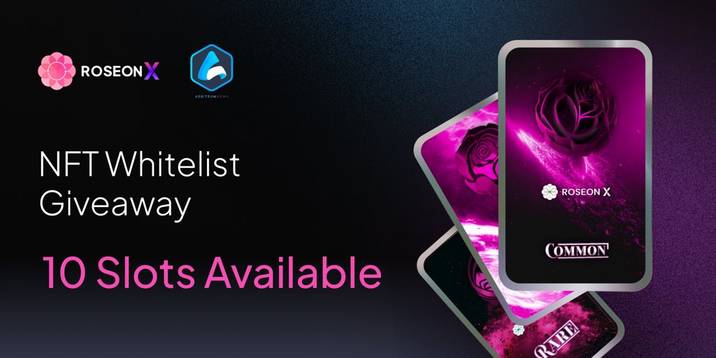 📰 COLLAB GIVEAWAY 📰

We're giving away 10 WL to 10 #arbinauts 🪂

To enter:
🏵️ Follow <a href="/RoseonExchange/">RoseonX</a> &amp; <a href="/ArbitrumNewsDAO/">ANDAO (💙,🧡) 🦇🔊</a>
🏵️ Rt and like 🔁❤️
🏵️ Tag 3 frens
🏵️ Join discord.gg/ArbitrumNewsDAO &amp; discord.gg/WHA6TCUXWB

⏰ Winners draw in 24 Hrs!

#Arbitrum #Giveaway