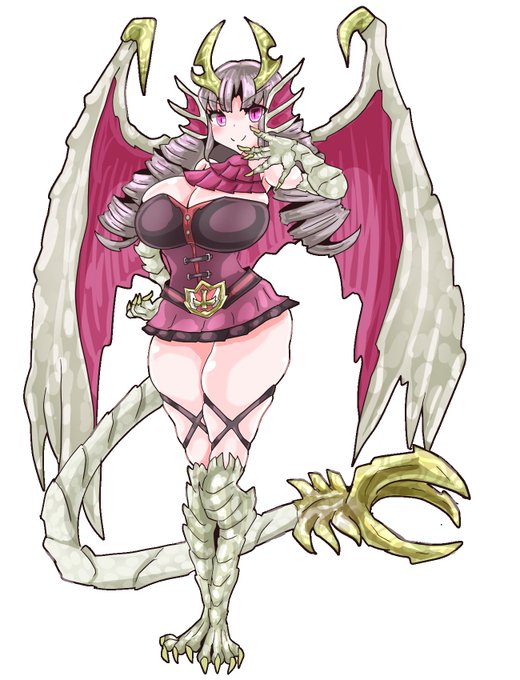 #魔物娘図鑑二次 #モンスター娘
メルゼナ娘。何でもかんでもフィジカルで解決しようとするタイプのパワー系お嬢様。「なんでも筋力(おのれのちから)で解決するのが一番ですわ!」が座右の銘 