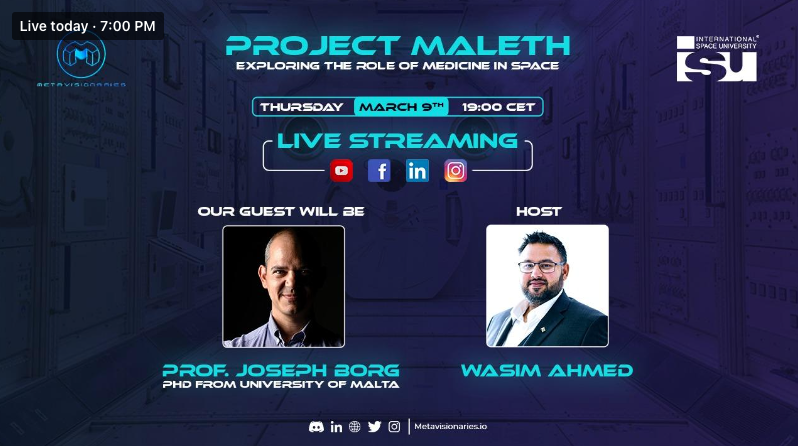 Join us today 09MAR23 19.00CET for an exciting discussion on the intersection of healthcare, space, and frontier technologies, featuring special guest Professor Joseph Borg. <a href="/ISUnet/">Space University</a> <a href="/metavisionaries/">metavisionaries</a> 
linkedin.com/events/7039338…