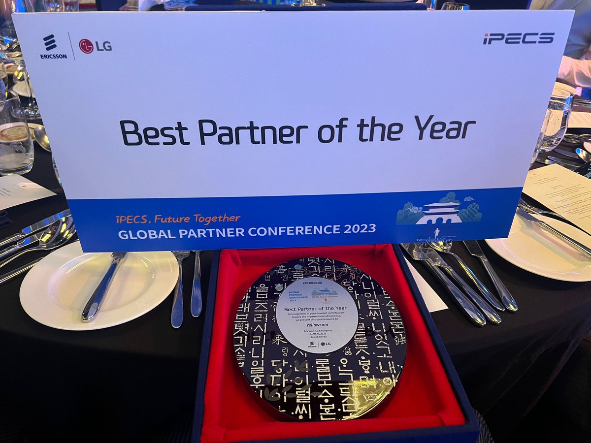 yellowcomltd's tweet image. Beyond delighted to annouce that we have been awarded Best Partner of the Year at the Ericsson-LG Global Partner Conference in Seoul! 🏆 

Massive well done team!

#iPECS #GlobalPartnerConference #GPC2023