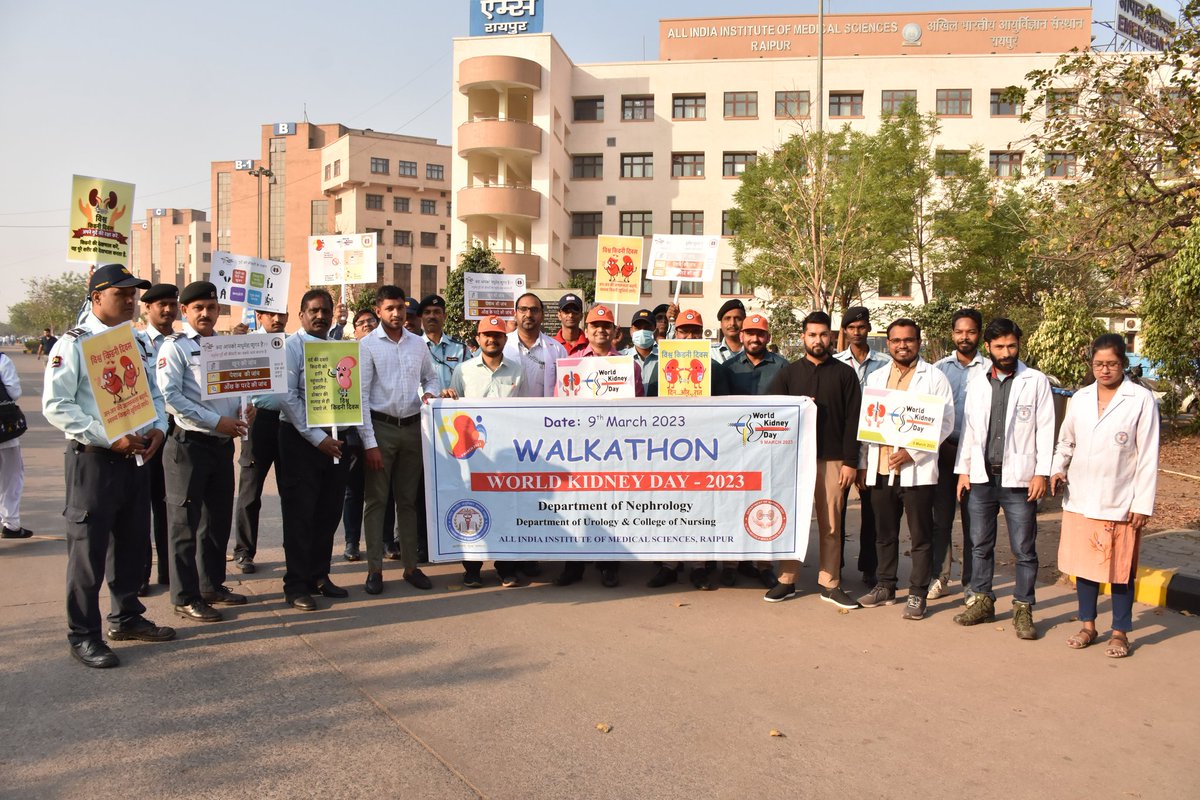 dr_rohitbadge's tweet image. World kidney day 2023
Department of Nephrology, AIIMS Raipur
Walkathon for kidney diseases awareness @vinayrathoremd @drshyambansal @isn_india @ISNkidneycare