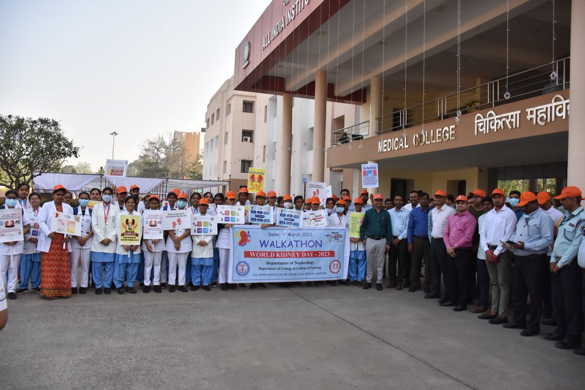 dr_rohitbadge's tweet image. World kidney day 2023
Department of Nephrology, AIIMS Raipur
Walkathon for kidney diseases awareness @vinayrathoremd @drshyambansal @isn_india @ISNkidneycare