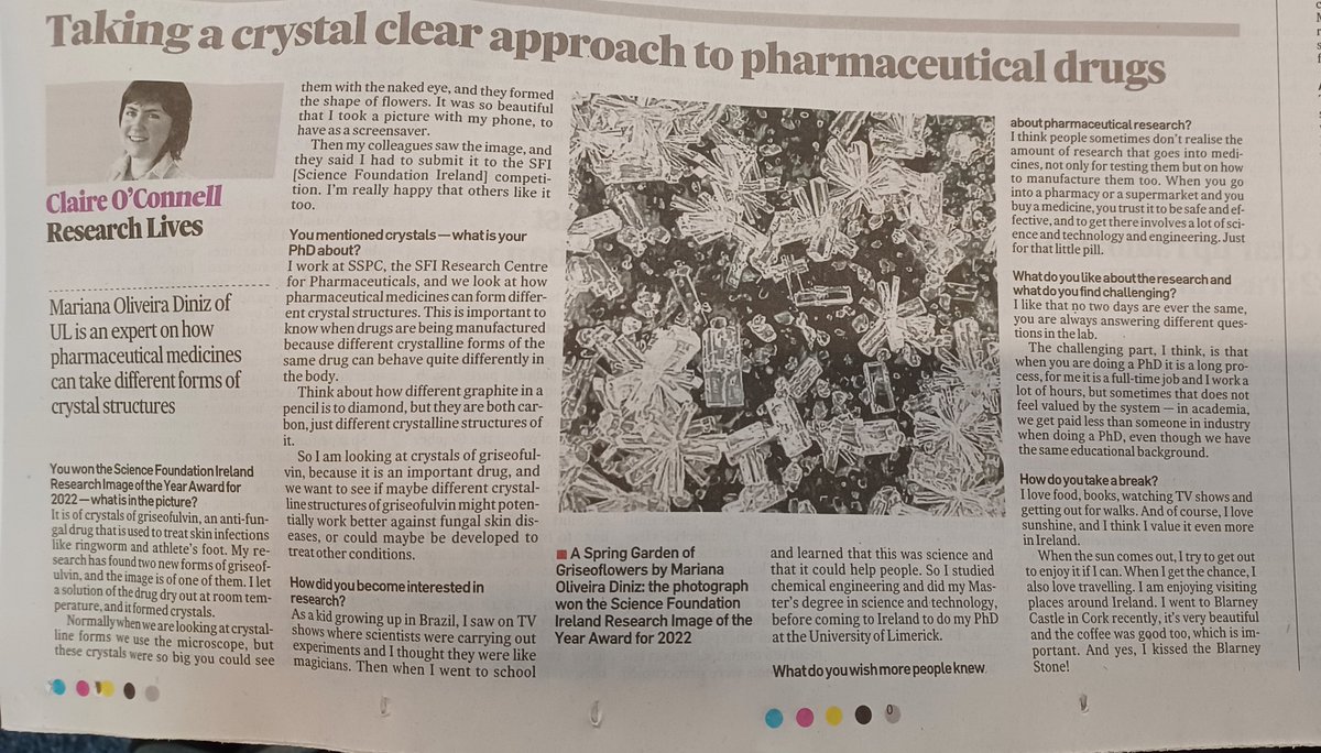 Mariana Diniz (@marianadiniz_o) on Twitter photo Check it out a talk with <a href="/IrishTimes/">The Irish Times</a> about my research at <a href="/SSPCentre/">SSPC</a> <a href="/BernalNews/">Bernal Institute</a> <a href="/ul_phd/">University of Limerick (UL) PhD Alumni Network</a> <a href="/ChemicalSciUL/">Chemical Sciences UL</a>. This is due to the @scienceirel Research Image of the Year 2022 award that I won last year. Check it out a talk with <a href="/IrishTimes/">The Irish Times</a> about my research at <a href="/SSPCentre/">SSPC</a> <a href="/BernalNews/">Bernal Institute</a> <a href="/ul_phd/">University of Limerick (UL) PhD Alumni Network</a> <a href="/ChemicalSciUL/">Chemical Sciences UL</a>. This is due to the @scienceirel Research Image of the Year 2022 award that I won last year.