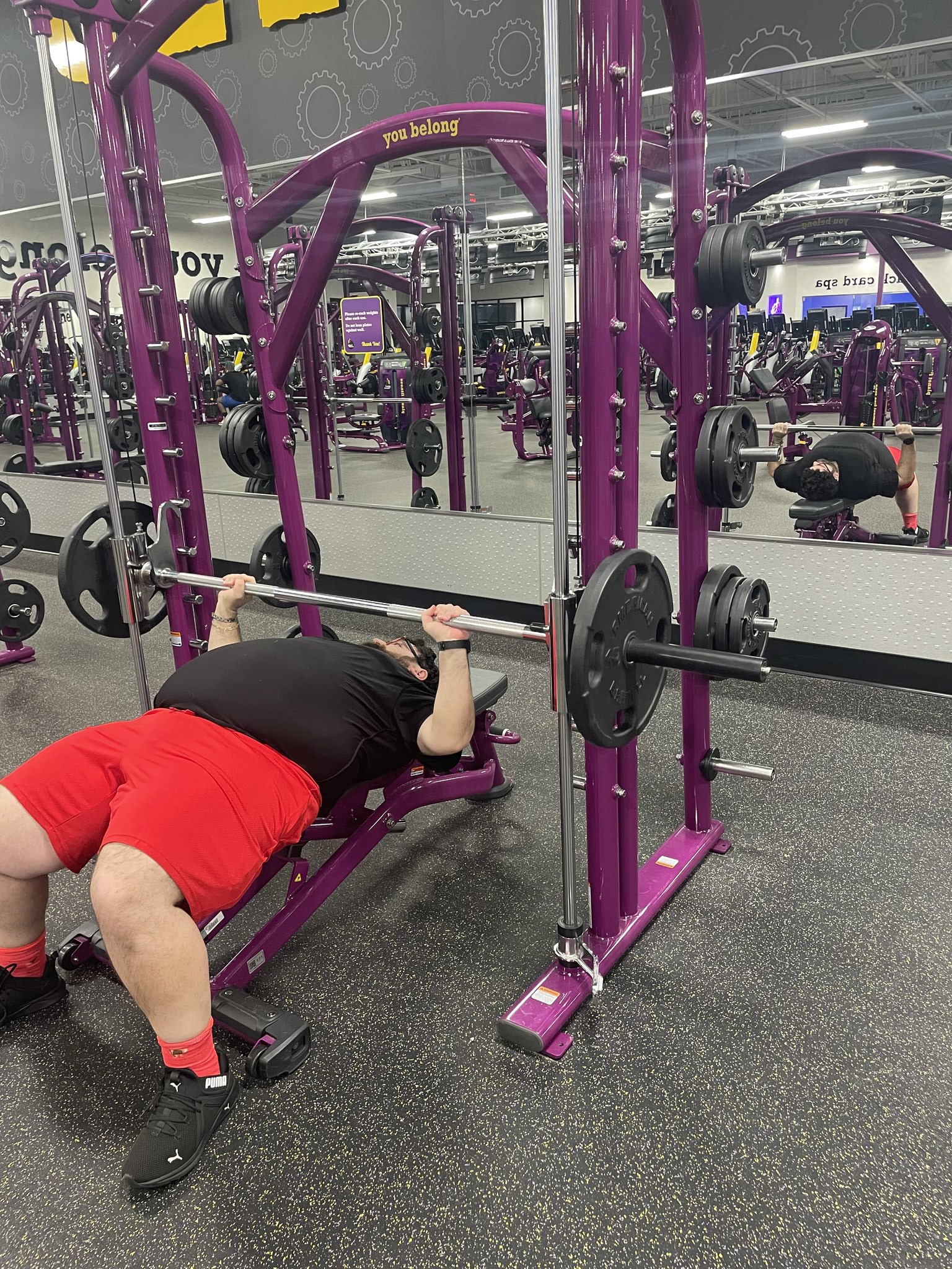 How much is the bench hot sale press bar at planet fitness