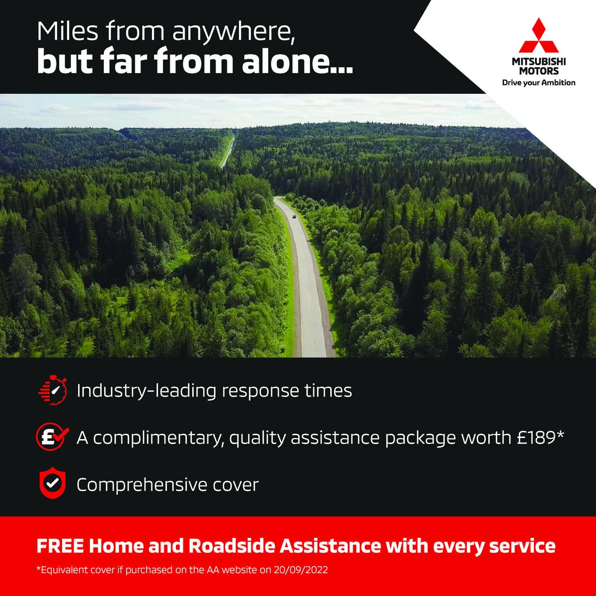 With Mitsubishi, you'll receive FREE home and roadside assistance with every service. Why go anywhere else? mitsubishi-motors.co.uk/roadside-assis… *At participating Servicing Centres only #Mitsubishi #MitsubishiMotors #MitsubishiMotorsUK