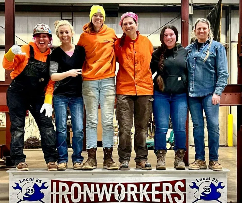 We love seeing women join the #UnionIronworker apprentice program. Let's keep it up. (Pictured: Union Ironworker Local 25 Apprentices) Picture courtesy of Union Ironworker local 25. 

#wicweek #wicweek23 #25yearsofwicweek #womeninconstructionweek2023 #UnionStrong