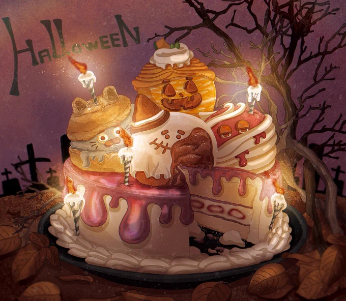 ホールケーキいっぱい#イラスト #ケーキ 